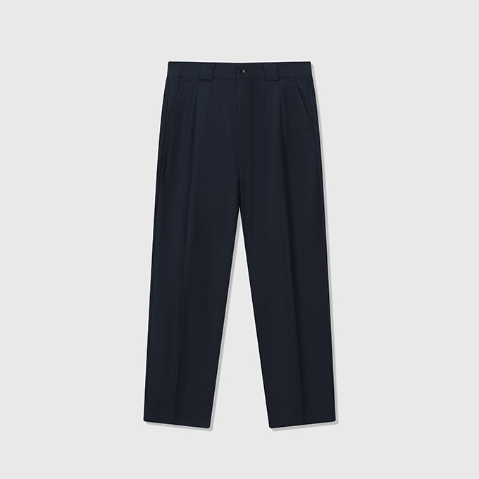 brunello cucinelli panama cotton linen pleated straight leg trousers
